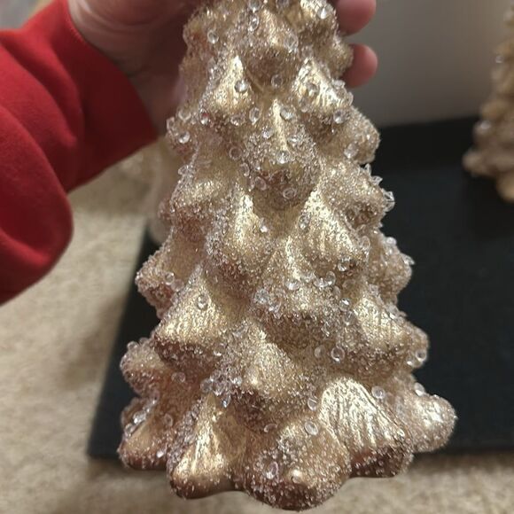 Frontgate Elegant Frosted Gold “Diamond” studded Holiday Tree Set - Picture 5 of 10